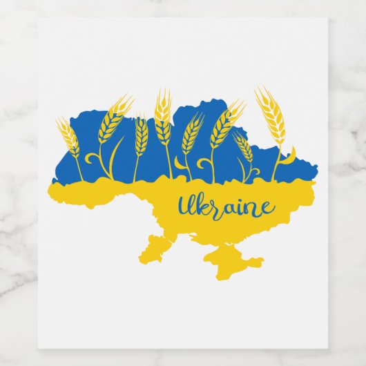 Oekraïense typografie en tarweoor onder Oekraïense Wijn Etiket (Enkel label)