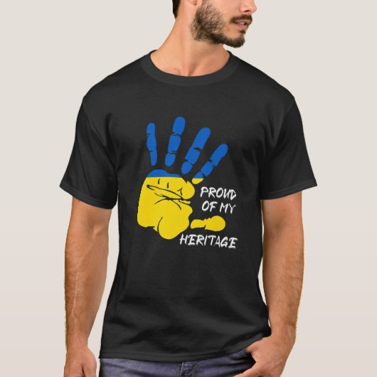 Oekraïense vingerafdruk van de vlag Oekraïne T-shirt (Voorkant)