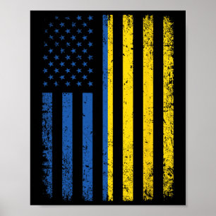 Oekraïense Vlag 4 juli VS Oekraïense Vlag Vrouwen  Poster