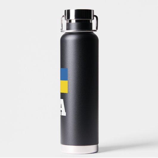 Oekraïense vlag aangepaste geïsoleerde waterfles (Achterkant)