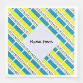 Oekraïense vlag betegeld gepersonaliseerd servet (Voorkant)