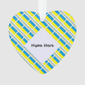 Oekraïense vlag betegeld met zwarte personalisatie ornament (voorkant)