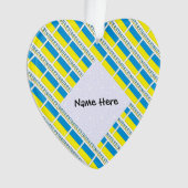 Oekraïense vlag betegeld met zwarte personalisatie ornament (voorkant)