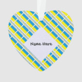 Oekraïense vlag betegeld met zwarte personalisatie ornament (achterkant)