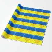 Oekraïense vlag Blauwe Gele harten Thunder_Cove Cadeaupapier (Uitgerold)
