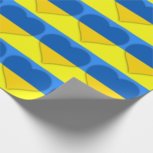 Oekraïense vlag Blauwe Gele harten Thunder_Cove Cadeaupapier (Hoek)