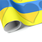 Oekraïense vlag Blauwe Gele harten Thunder_Cove Cadeaupapier (Rol Hoek)