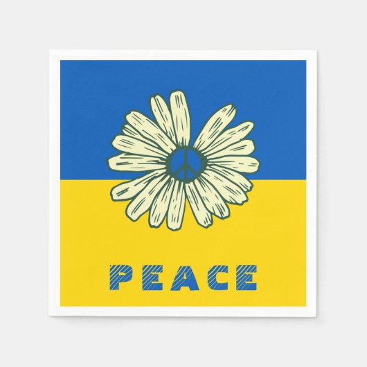 Oekraïense vlag Blue Yellow Peace Sunflower Servet (Voorkant)