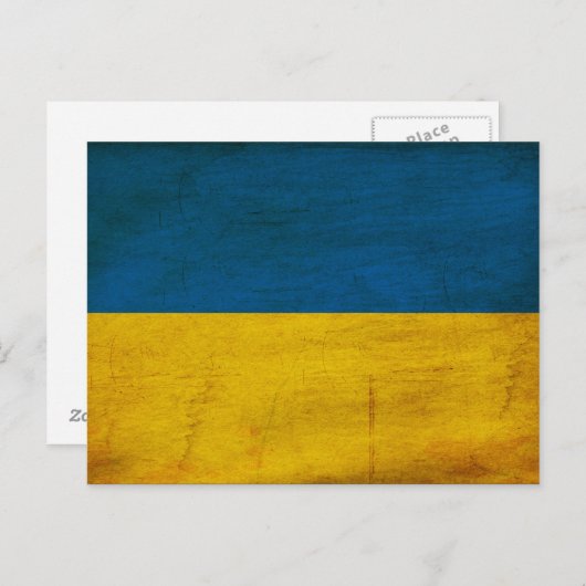 Oekraïense vlag briefkaart (Voorkant / Achterkant)