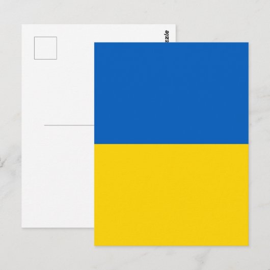 Oekraïense vlag briefkaart (Voorkant / Achterkant)
