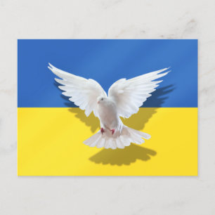 Oekraïense vlag Briefkaart Peace Dove ondersteunt 