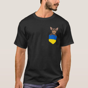 oekraïense vlag bruin chhuahua dog in zakje t-shirt