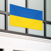 Oekraïense vlag. Buiten Spandoek (Buitenkant Gebouw)