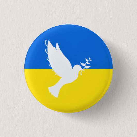 Oekraïense vlag Button Peace Dove Freedom Ukraine (Voorkant)