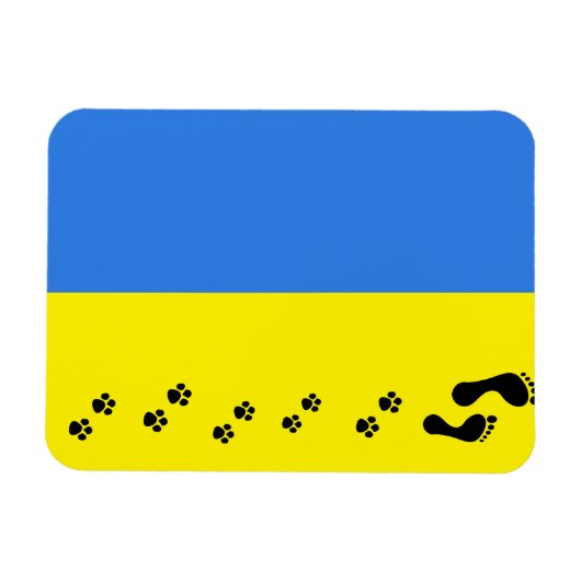 Oekraïense vlag, dierenbescherming magneet (Horizontaal)
