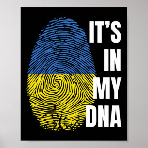 Oekraïense Vlag Dna Vingerafdruk Oekraine Poster