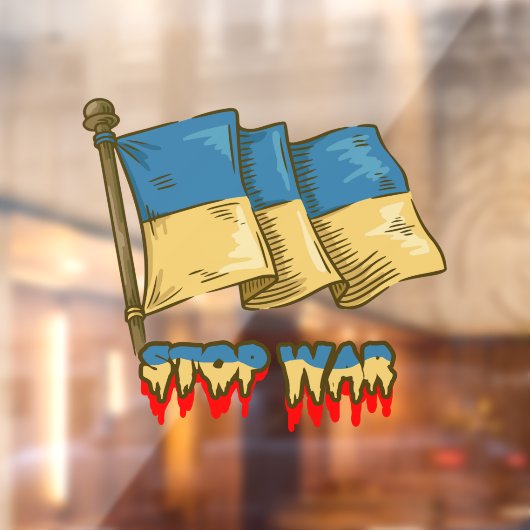 Oekraïense vlag: einde oorlog raamsticker (Vel 2)