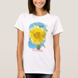 Oekraïense vlag en bloemen t-shirt