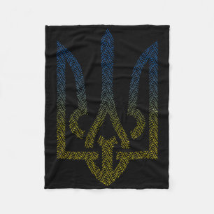 Oekraïense vlag en drietand Oekraïens Ik sta achte Fleece Deken