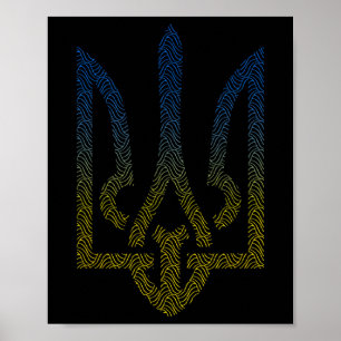 Oekraïense Vlag En Drietand Oekraïens Ik Steun Oek Poster