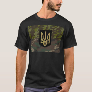 Oekraïense vlag en embleem in camouflage. t-shirt