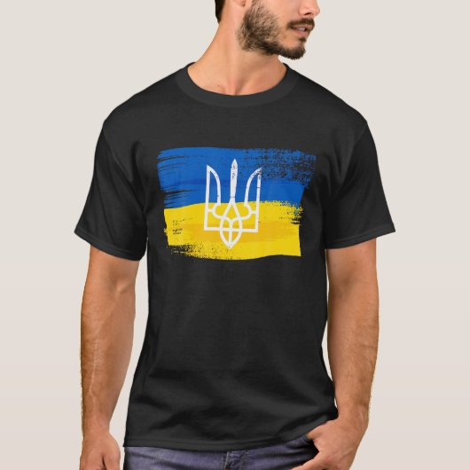 oekraïense vlag en munt - amerikaans oekraïnse pat t-shirt (Voorkant)