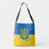 Oekraïense vlag en Oekraïense mode, winkelen en sp Crossbody Tas (Achterkant)