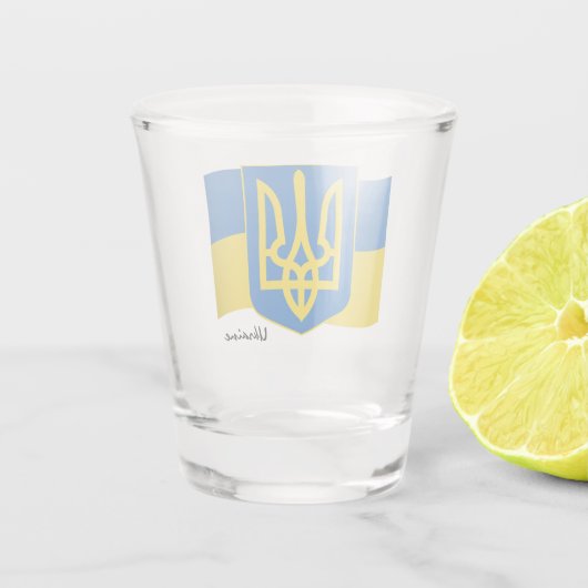 Oekraïense vlag en Oekraïense patriotten/sport Shot Glas (Achterkant)