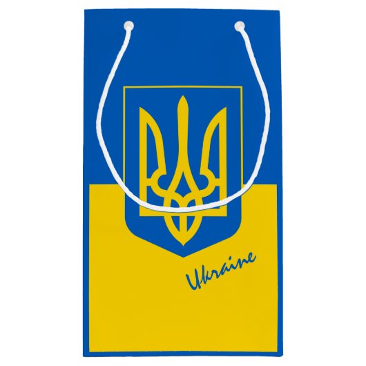 Oekraïense vlag en Oekraïense verjaardag/sport Klein Cadeauzakje (Achterkant)