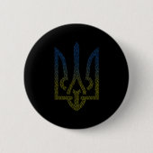 Oekraïense vlag en trident Oekraïens Ronde Button 5,7 Cm (Voorkant)