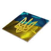 Oekraïense vlag en Tryzub Tegeltje (Zijkant)