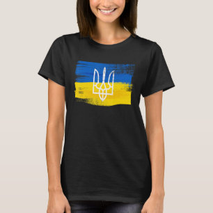 Oekraïense vlag en wapenschild geschilderd Oekraïe T-shirt