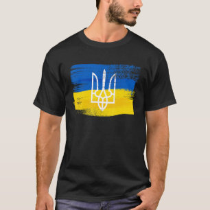 Oekraïense vlag en wapenschild geschilderd Oekraïe T-shirt