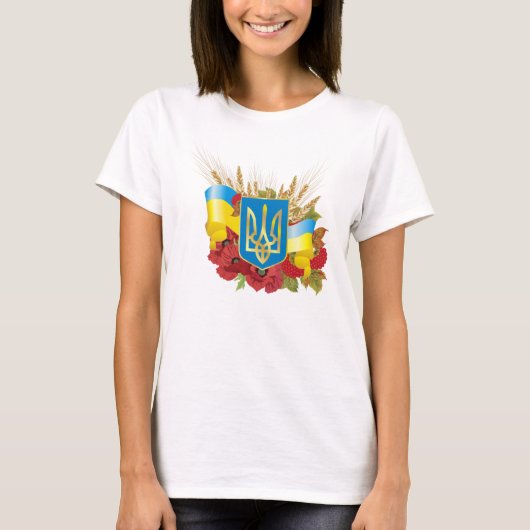 Oekraïense vlag en wapenschild. t-shirt (Voorkant)