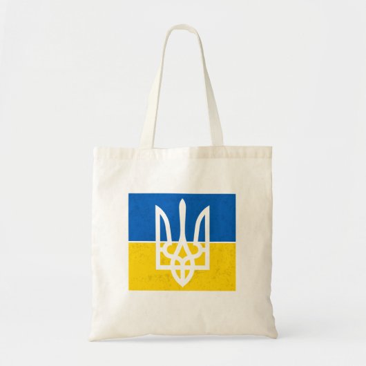 Oekraïense vlag en wapenschild tote bag (Voorkant)