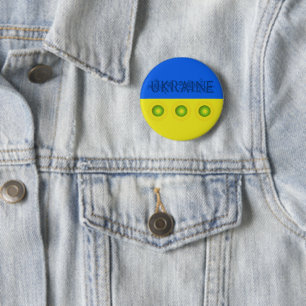 Oekraïense vlag en zonnebloemen ronde button 5,7 cm