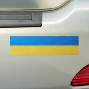 Oekraïense vlag geel blauw geometrisch patroon mes bumpersticker