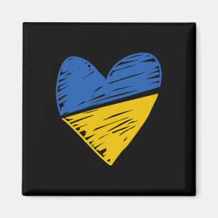 Oekraïense vlag gekrabbeld hart gekleurd blauw gee magneet