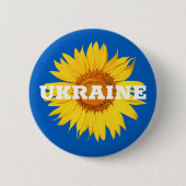 Oekraïense vlag - Gele blauwe zonnebloempel Ronde Button 5,7 Cm (Voorkant)
