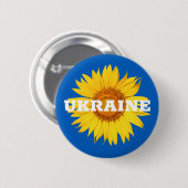 Oekraïense vlag - Gele blauwe zonnebloempel Ronde Button 5,7 Cm (Voorkant /achterkant)