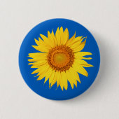 Oekraïense vlag - Gele blauwe zonnebloempel Ronde Button 5,7 Cm (Voorkant)