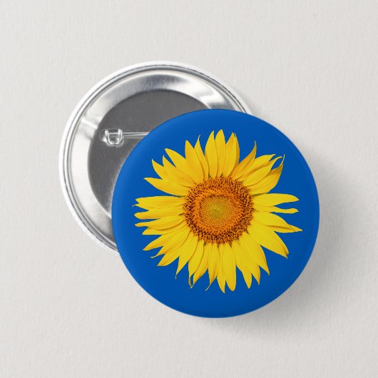 Oekraïense vlag - Gele blauwe zonnebloempel Ronde Button 5,7 Cm (Voorkant /achterkant)