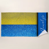 Oekraïense vlag Glitter Summer Party Strandlaken (Voorkant)