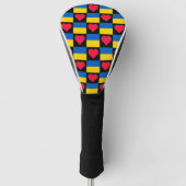 Oekraïense vlag Golf Lover Heart Pattern Oekraïne Golfheadcover (Voorkant)