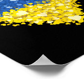 Oekraïense Vlag Hart Abstract Mannen Vrouwen Kinde Poster (Hoek)
