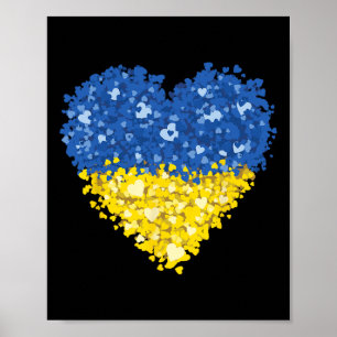 Oekraïense Vlag Hart Abstract Mannen Vrouwen Kinde Poster