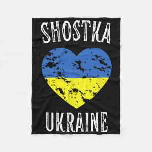Oekraïense vlag Hart Shostka Stad Fleece Deken