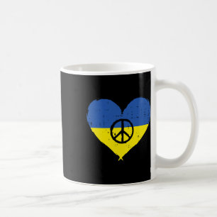 Oekraïense Vlag Hart Vredesteken Retro Oekraïense Koffiemok