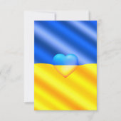 Oekraïense vlag - hart - vrijheid - vrede bedankkaart (Voorkant)