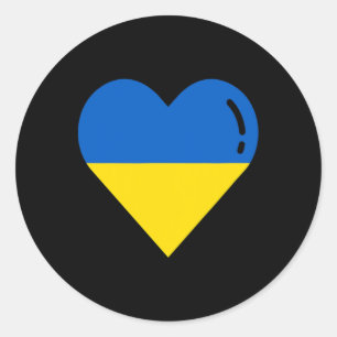 Oekraïense Vlag Hart Wortels Vakantie Oekraïens 1 Ronde Sticker